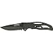 Humvee Gear KTR03 Part Serrated Tactical Recon Folder Linerlock Knife with Skeletonized Black Textured Metal Handles
