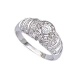 Sterling Silver Engagement Ring With Round Cubic Zirconia with Four Prongs in Cluster Setting 31Gt3ftJd8L. SL160 Sterling Silver Engagement Ring With Round Cubic Zirconia with Four Prongs in Cluster Setting