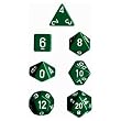 Polyhedral 7-Die Opaque Dice Set - Green with White