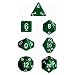 Polyhedral 7-Die Opaque Dice Set - Green with White