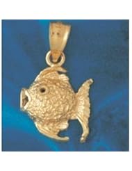 Dazzlers Solid 14 karats Gold Angelfish Charm Pendant available in three colors from jewelsberry (weights: 1.5 grams only)