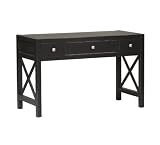Anna Antique Black X Design 3 Drawer Desk