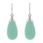 Sterling Silver Turquoise Long Oval Shaped Earrings