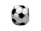 Zable(tm) Sterling Silver Soccer Ball, Enameled Bead / Charm