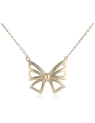 14k Yellow Gold Colored Butterfly Necklace, 18"