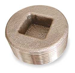 Industrial Grade 2CFK7 Plug, 3/4 In, Red Brass, MNPT