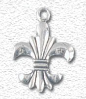 Solid Sterling Silver Fleur-de-lis Charm