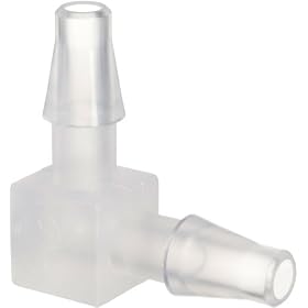Value Plastics L30-6  Elbow Tube Fitting with Classic Series Barbs, 1/8" (3.2 mm) ID Tubing, Natural Polypropylene, (25-Pack)