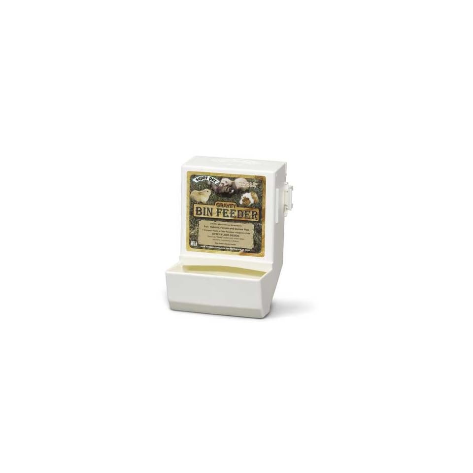 Super Pet Gravity Bin Feeder For Critters White 2 Lbs 5 3 4