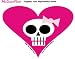 My Sweet Fiend Girly Skull Heart Sticker