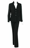 Tahari by ASL Pant Suit with Leopard Scarf Black 6