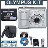 Olympus FE-210 Point and Shoot Digital Camera Kit with 1 GB xD Picture Memory Card, Camera bag, 4 AA Ni-MH (2300 mah) Batteries with Charger, xD USB Reader/Writer, CAMEDIA 4.0 Pro software