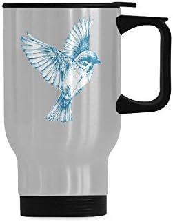 Ccaann Vintage Blue Bird Stainless Steel Travel Mug Sliver