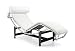 Le Corbusier Chaise Lounge LC4 in Genuine White Leather