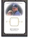 2008 Upper Deck / UD Masterpieces Captured on Canvas #BS Ben Sheets - Milwaukee Brewers (Piece of Authentic Game Used Jersey) (Baseball Cards)