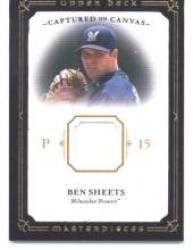2008 Upper Deck / UD Masterpieces Captured on Canvas #BS Ben Sheets - Milwaukee Brewers (Piece of Authentic Game Used Jersey) (Baseball Cards)