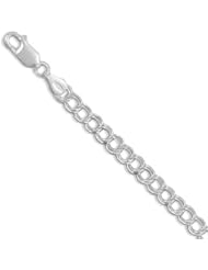 Sterling Silver 6 Inch Diamond Cut Light Charm Bracelet (4.5mm)