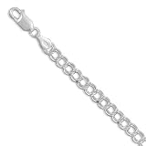 Sterling Silver Baby-Size Charm Bracelet, Lobster Clasp, 6 in long, 4.5mm