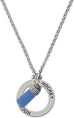 3-D Blue Baby Bottle - Hockey Affirmation Necklace