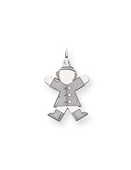 14k White Gold Kid Charm