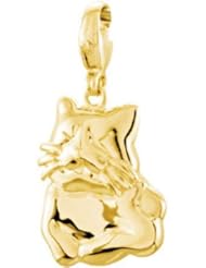 14K Yellow Gold Cat Charm