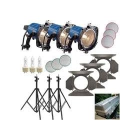 Arri Arrilite 575 Plus 3 Light Kit, 120V AC, 3-Arrilite 750 Plus Focusing Floods, 575W High Output HPL Lamps, Heavy Duty Case