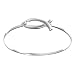 Sterling Silver Open Fish Bangle Bracelet with Hook Closure