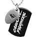 Stainless Steel Carolina Panthers Logo Double Dog Tag Necklace