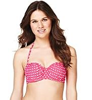 Halterneck Spotted Underwired Bandeau Bikini Top