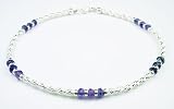 Damali .925 Sterling Silver Anklet Amethyst Gemstone Adjustable Ankle Bracelets Adjustable