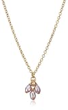 Dogeared 3 Wishes 3 Pink Rice Pearl on 14kt Gold Dipped Sterling Silver Chain, 18