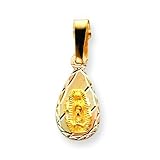  : 14k Tri-color Rhodium Guadalupe Medal Pendant
