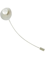 Les Poulettes Jewels - Sterling Silver Brooch with Silver Lilly and 10 mm Freshwater Pearl