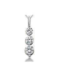 1/2 Carat Three Stone Diamond Pendant in 10K White Gold
