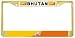 Bhutan Bhutanese Flag Gold Tone Metal License Plate Frame Holder