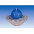 Glas Kugel Zimmerbrunnen mit Beleuchtung und Naturstein-Sch�ttung "Blue Ball"