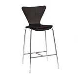 ITALMODERN Tessa Black Finish Wooden Bar Stool