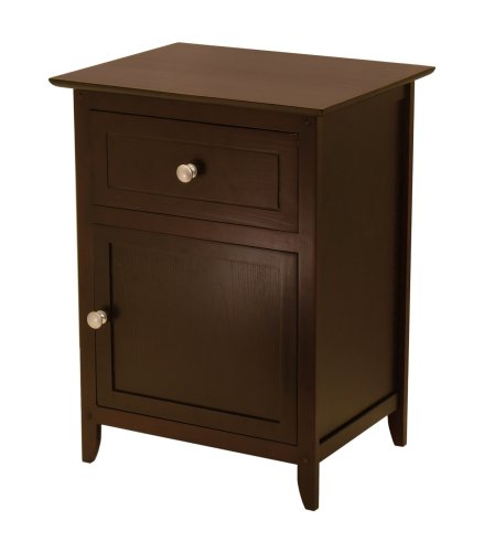 Kitchen: Winsome 92115 Night Stand with Cabinet and Drawer   Espresso