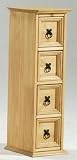 'CORONA MEXICAN' DISTRESSED WAXED SOLID PINE 4 x 1 DRAWER CD CHEST ~ BY SECONIQUE