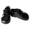 Baby boys black patent shoes - size 3 (12/18 mths)