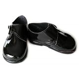 Baby boys black patent shoes - size 3 (12/18 mths)