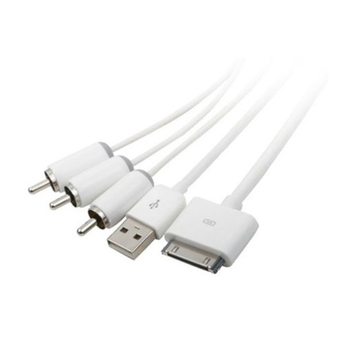 Cabstone+ Apple Datensynchronisation Stecker auf USB und 3x Cinch Stecker