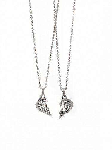 The Wanted Split Crystal Heart Necklaces