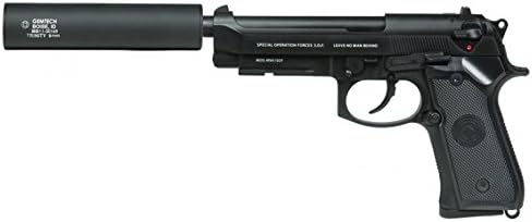 Socom Gear M9 SOF Gas Blow Back Airsoft Pistol with Gemtech Trinity Barrel Extension - BLACK