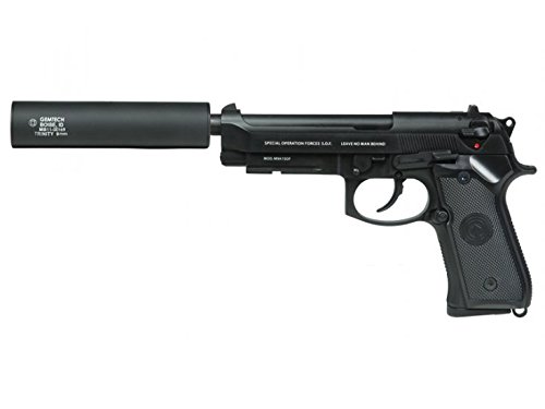Socom Gear M9 SOF Gas Blow Back Airsoft Pistol with Gemtech Trinity Barrel Extension - BLACK