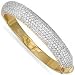 Jewelco London 9ct Yellow gold Bombay style bangle pavé set with cubic zirconia ( 28g )