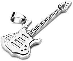 huhuniuStainless Steel Pendant Necklace Guitar Punk Rock