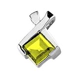 14K White Gold Peridot Pendant