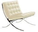 Pavilion Chair in Ivory or Dark Brown, Made From 100% Italian Leather