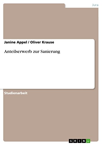 Anteilserwerb zur Sanierung (German Edition)